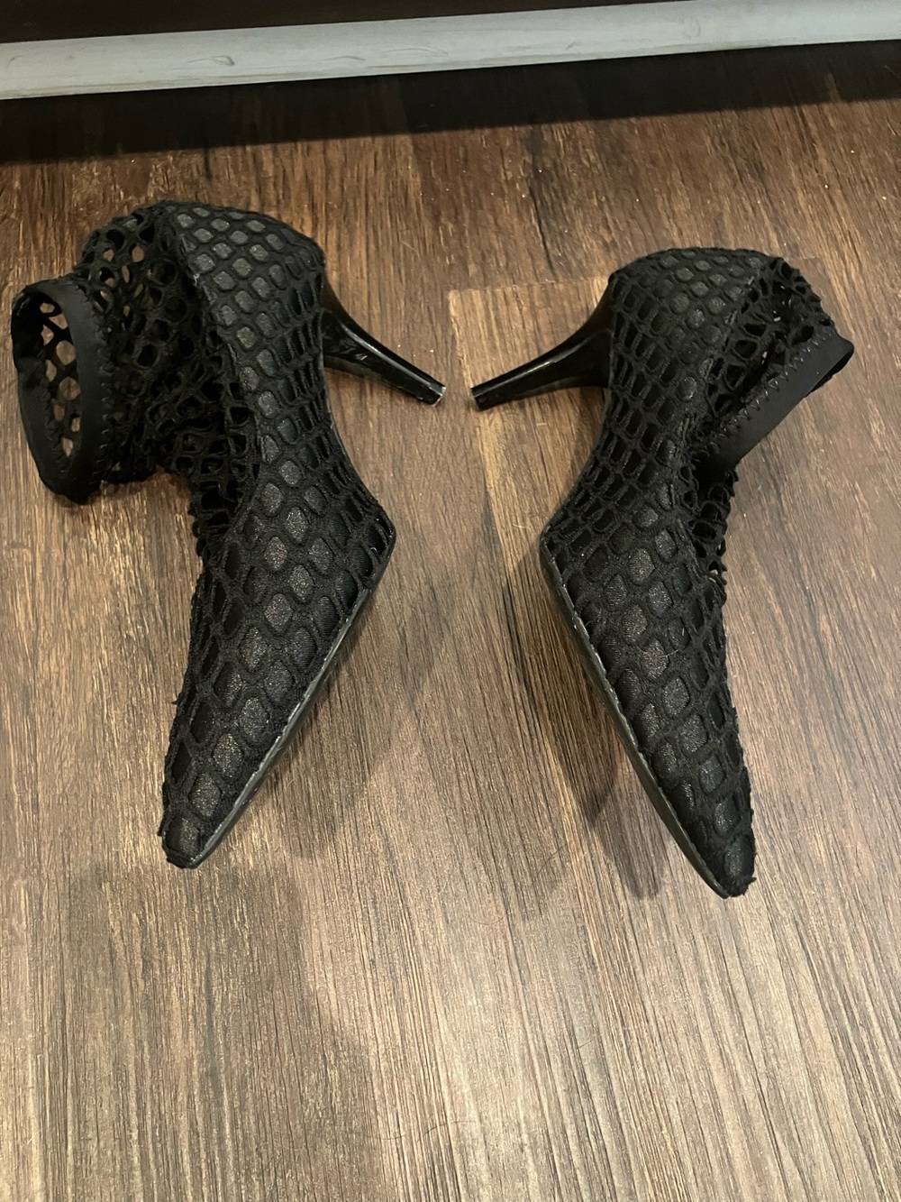 Zara Fishnet Ankle Heels Size 7.5 - Picture 3 of 3